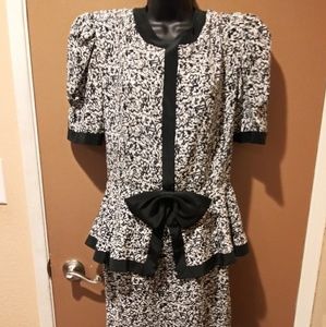 B2 Very Rare Liz Roberts Black & White Dress Size 8